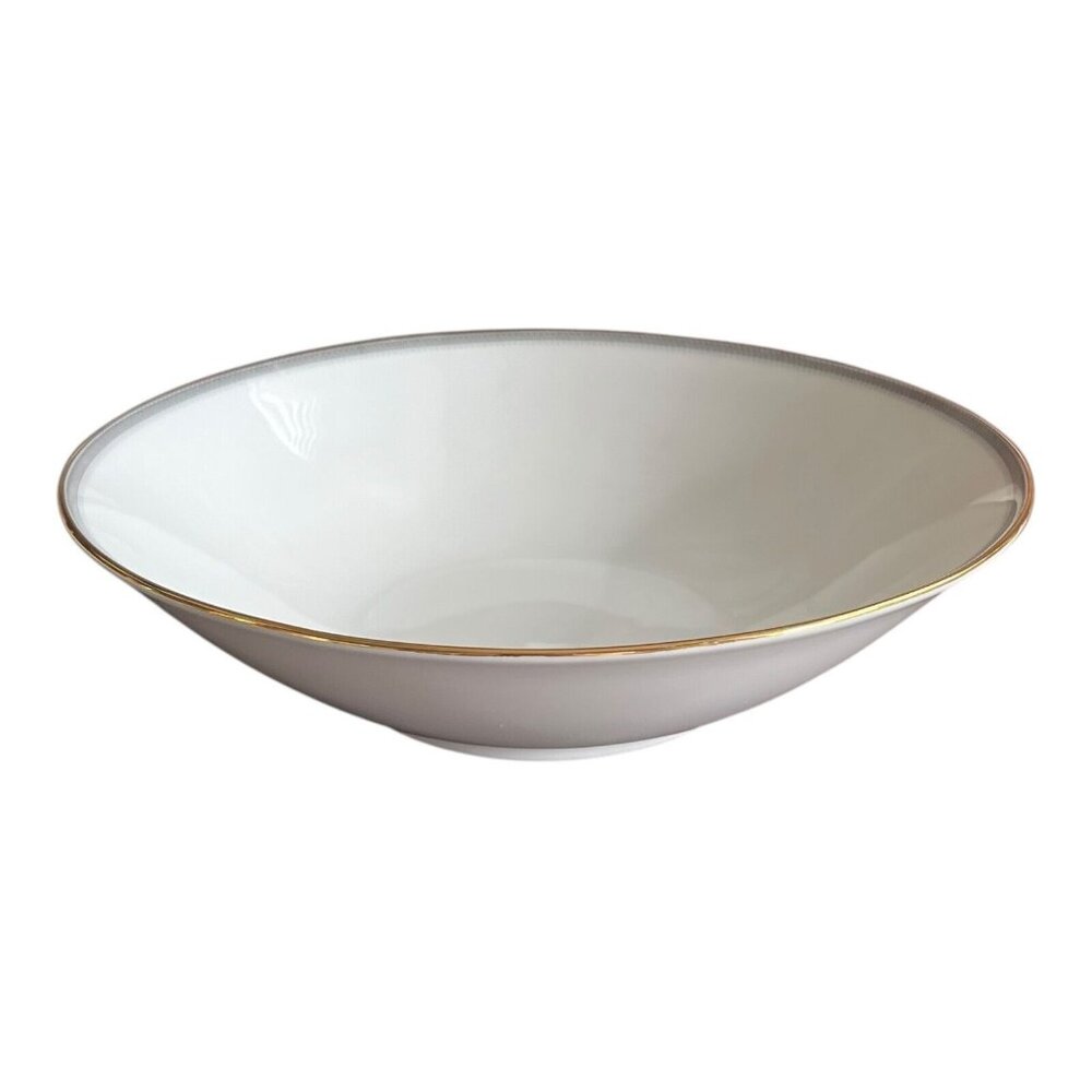 Eschenbach Germany 8.5" Vegetable Serving Bowl White Porcelain Gold Accent W7352